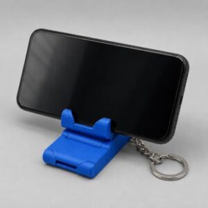 RUDRILA Foldable Mobile Phone Stand with Keychain, Blue