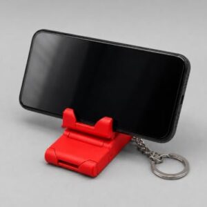RUDRILA Foldable Mobile Phone Stand with Keychain, Red