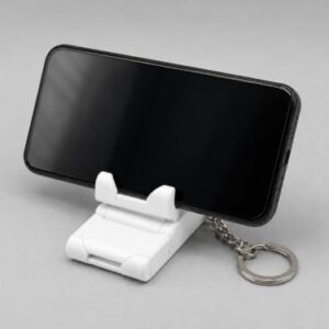 RUDRILA Foldable Mobile Phone Stand with Keychain, White