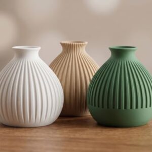 RUDRILA Japanese Vase Trio, 3D Printed Decorative Set of 3