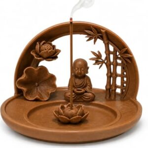 RUDRILA Buddha Incense Holder with Ash Catcher, 3D Printed PLA