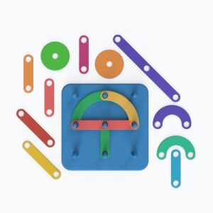 RUDRILA Montessori Shape Builder Peg Board STEM Toy for Kids