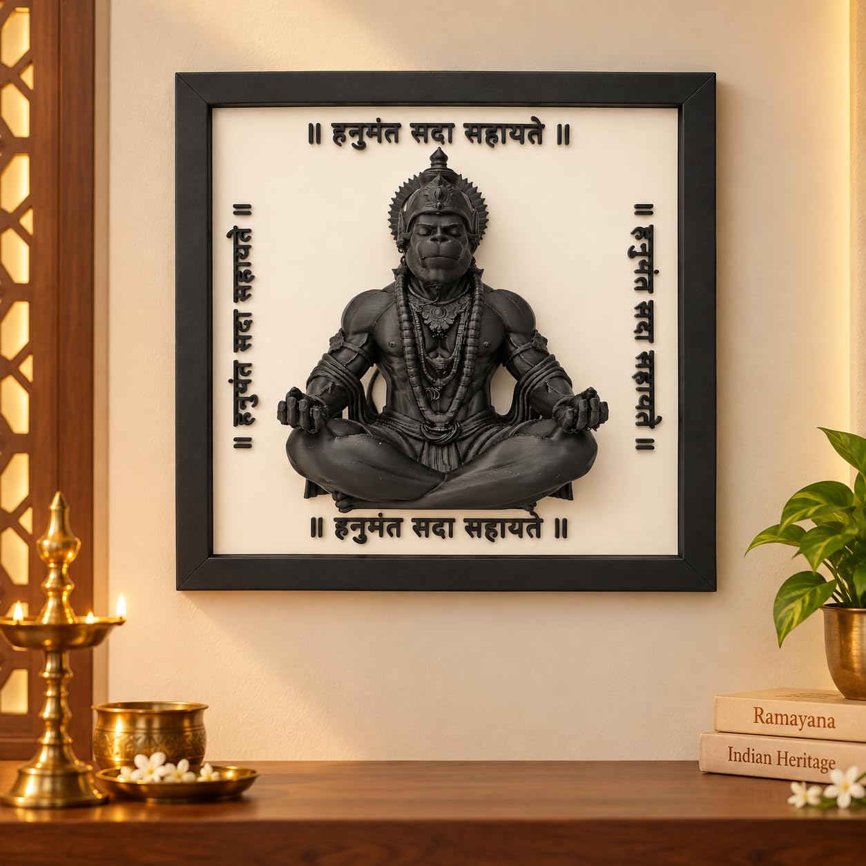 RUDRILA 3D Hanuman Wall Art 15 x 15 cm - image 5