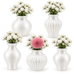 RUDRILA mini vase fridge magnets white set of 5